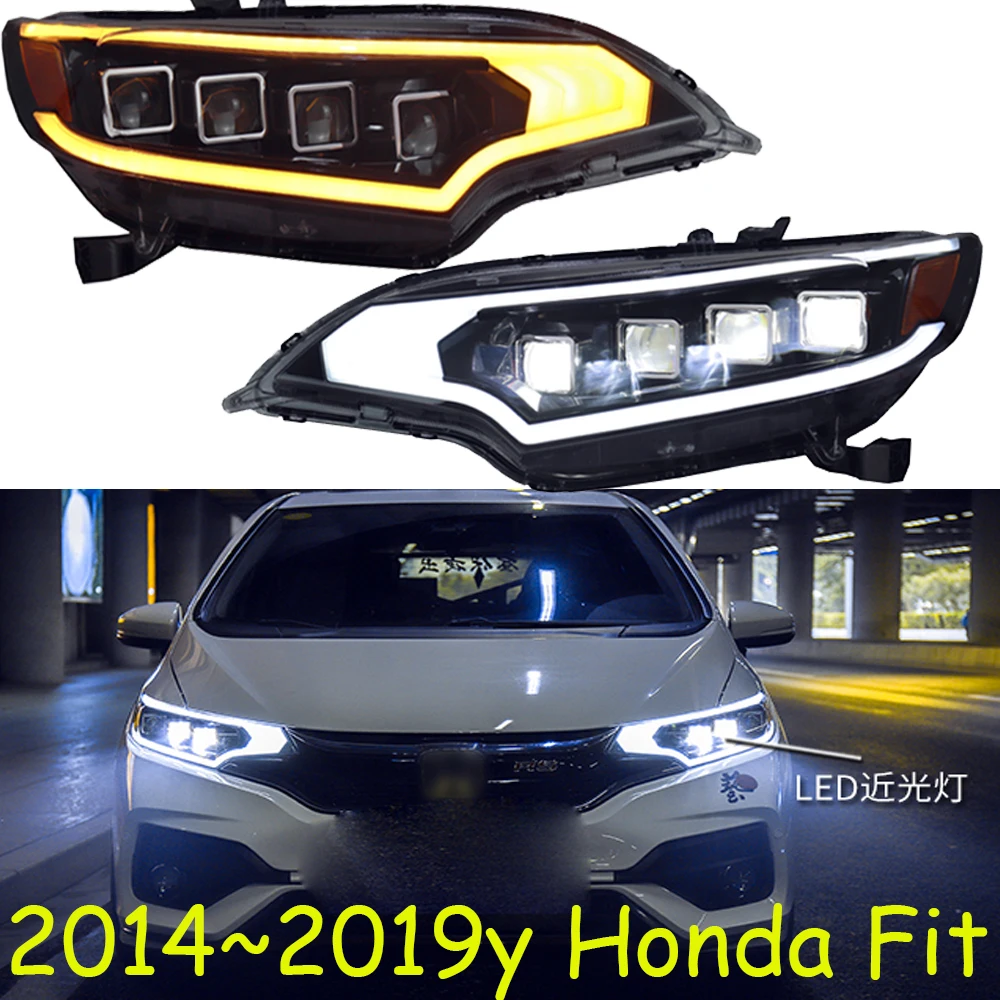 

Car bumper headlamp for Fit jazz headlight 2014~2019y ALL IN LED DRL car accessories head light fit jazz light fog