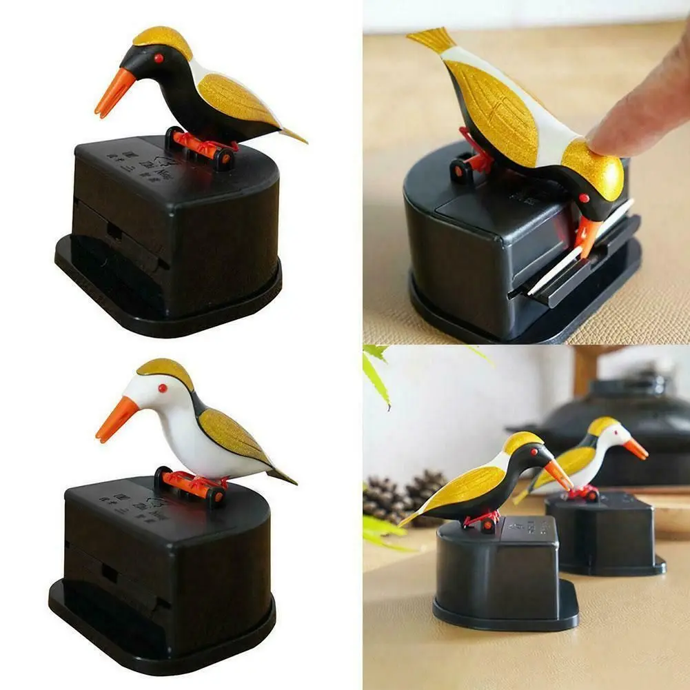 Hummingbird Toothpick Container Toothpick Dispenser Automatic Bird Toothpick Holder Box Home Decoration Kitchen Accessories