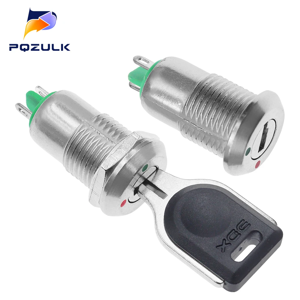 12mm Electronic Key Rotary Switch ON OFF Phone Lock Security Power Button With 2 Keys 2 Positions 2 Pins 1A 1NO