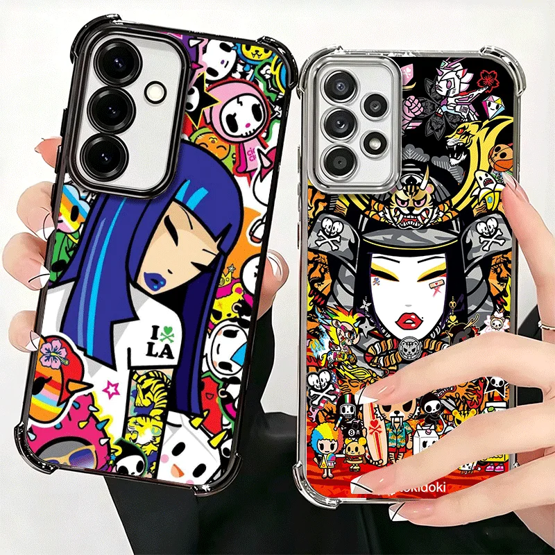 Japan T-Tokidokis Art Plating Phone Case For Samsung A17 A57 A27 A37 A16 A56 A26 A36 A15 A55 A25 A35 A14 A54 A24 A34 A13 A53 A23