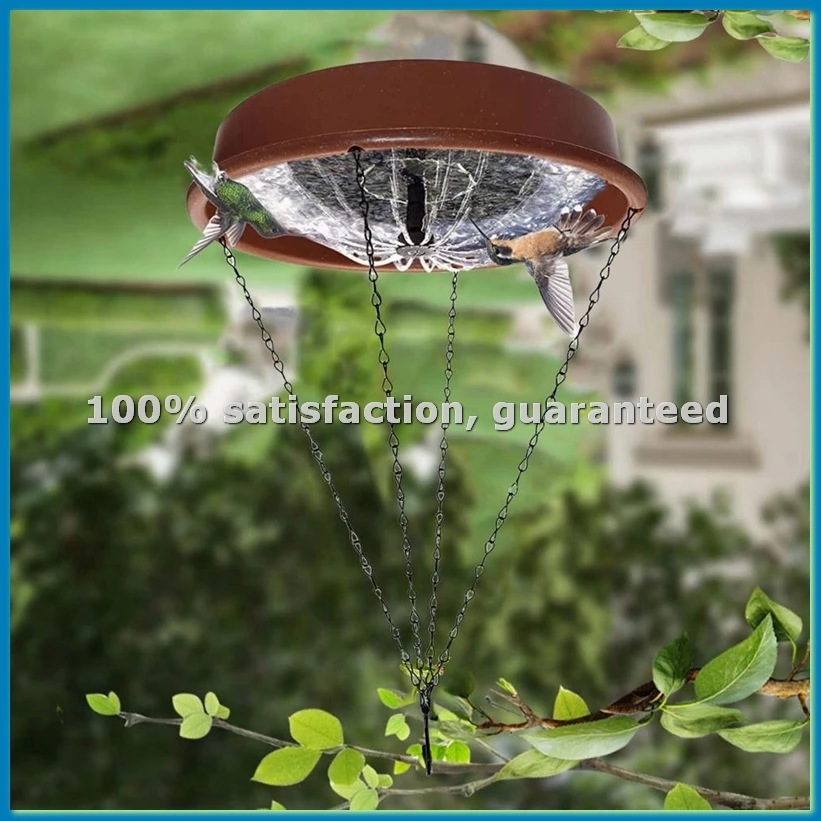 Fontana da bagno per uccelli con piedistallo per irrigatore solare per uccelli robusto e pensile con pompa-AT48