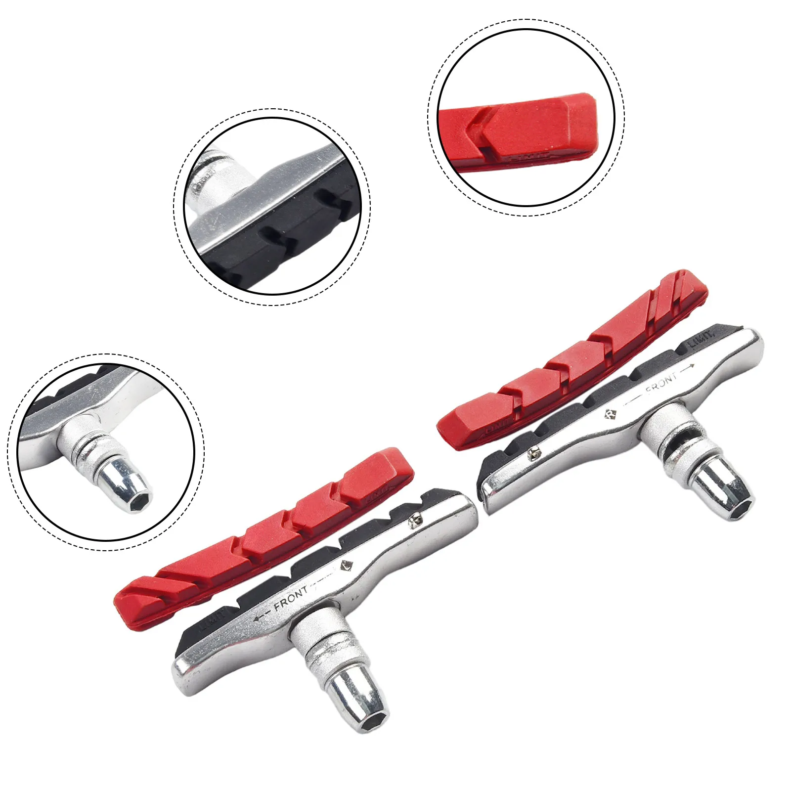 

1 Pair Bike V Brake Blocks For MTB Bike 70mm Central Threaded Post Left And Right Bike V-brake Shoes Cycling Accessories