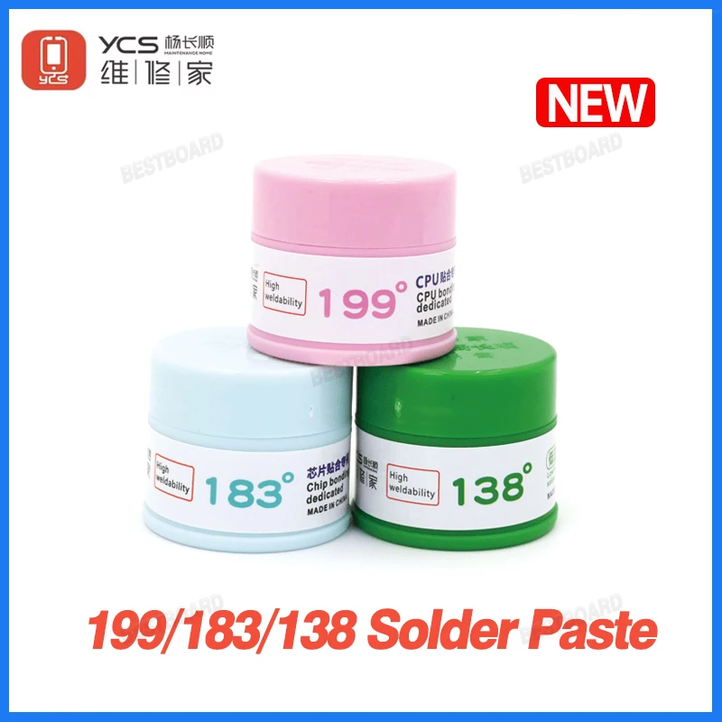 New YCS Solder Paste 138 183 199 BGA IC CPU PCB Repair for Mobile Phone Motherboard Ball Planting Tin Welding Tools Set