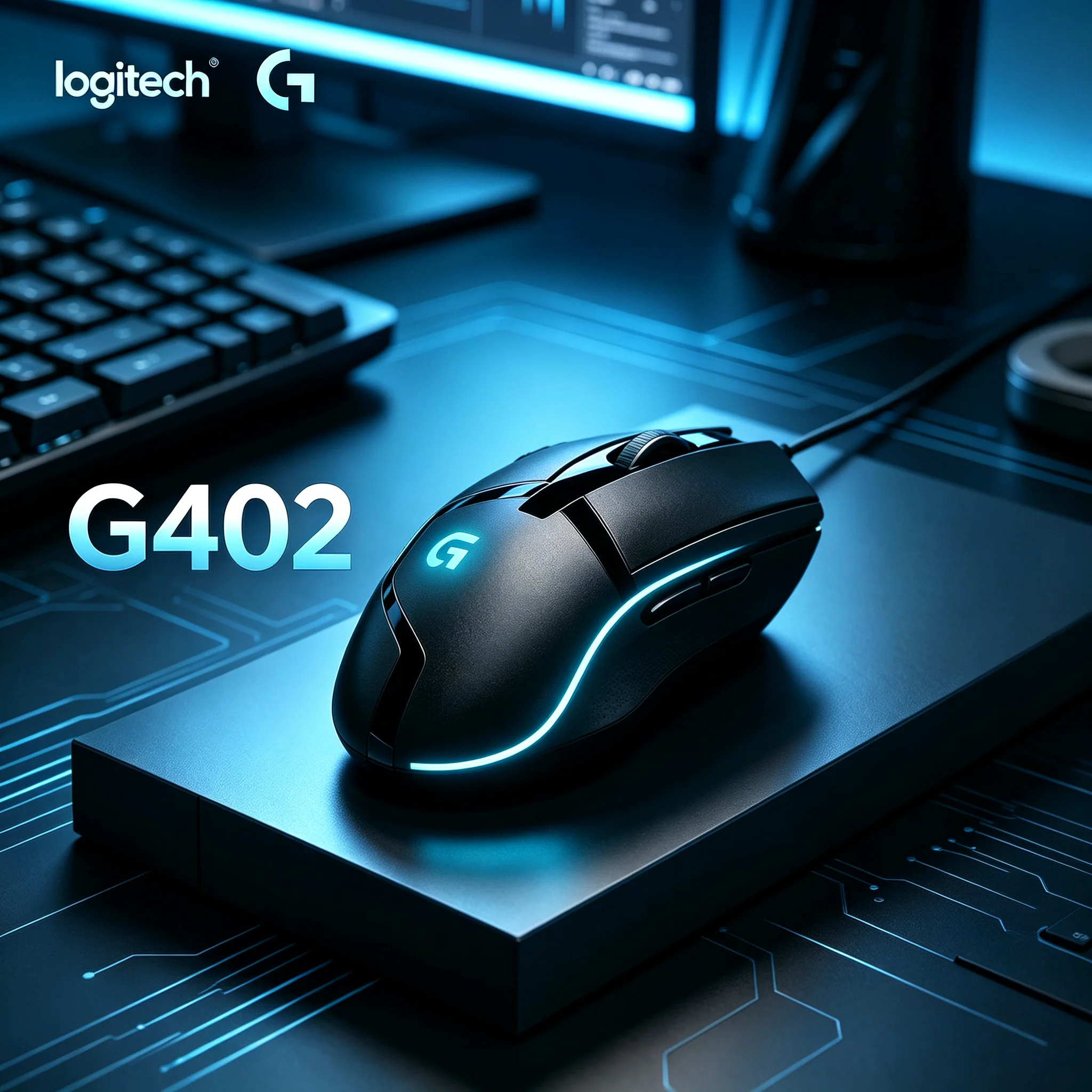 Genuine Logitech G402 Hyperion Fury Gaming Mouse 1ms Report Rate High IPS Tracking Durable Wired Mice for Desktop Laptop Gaming