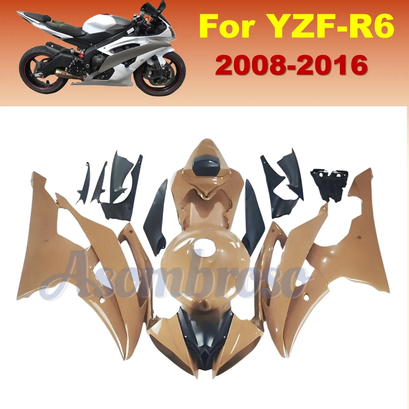 

ABS Plastic Panels Fit for YAMAHA YZF-R6 2008 2009 2010 2012 2011 2013 2014 2015 2016 Motorcycle Fairing Kit