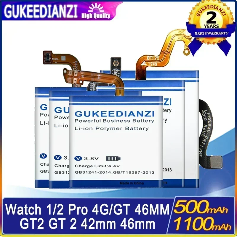 GUKEEDIANZI-High Quality Battery for Huawei Watch 1, 2 Pro, 4G, GT GT2, 42mm, 46mm, Free Tools