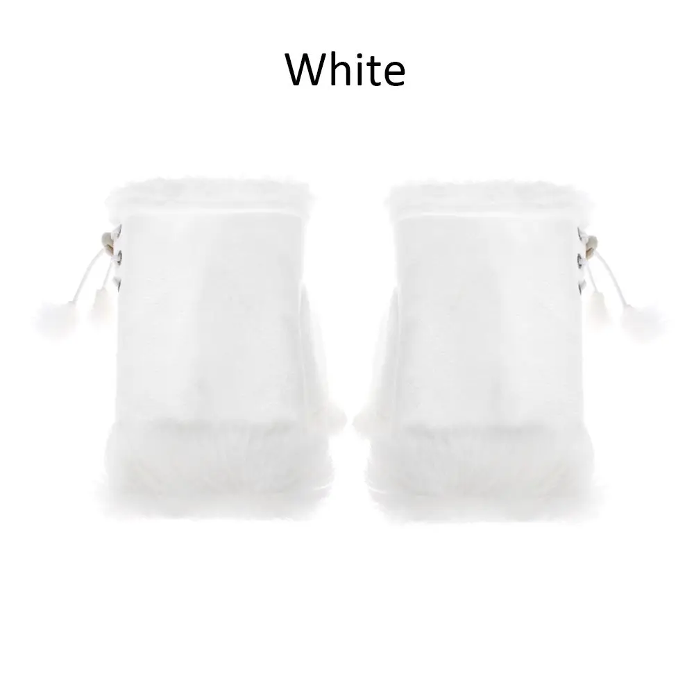 Fashion Elastic Keep Finger Warm Faux Rabbit Hair Gloves Thicken Warm Fingerless Warm Mittens