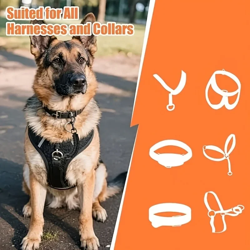 Doppelseitiger Hunde-Sicherheitsgurt-Clip, Hundehalsband-Geschirr-Verbinder für Spaziergänge im Freien – Detail 8