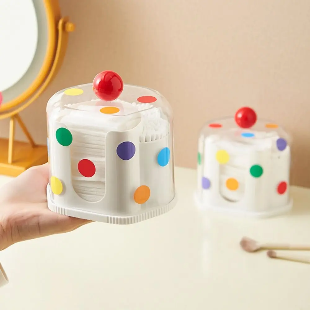 

Large Capacity Cotton Ball Holder Transparent Decorative Home Storage Shelf with Stickers Durable Cosmetic Storage Case School