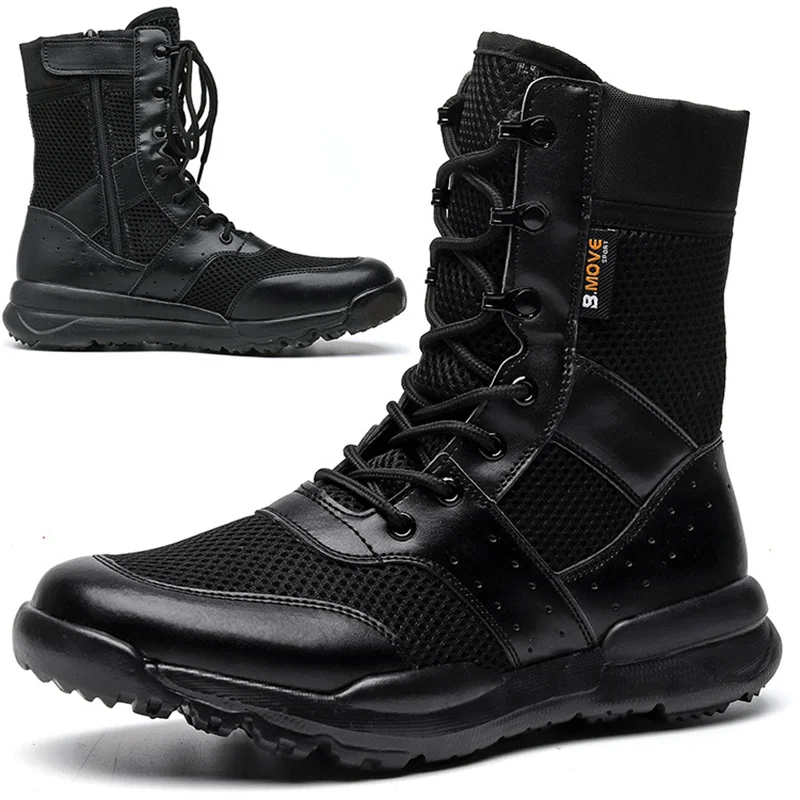 Summer Breathable Men Women super Lightweight Boots  Tactical Airsoft Paintball Boots Side Zipper Male Desert Combat Ankle Boots