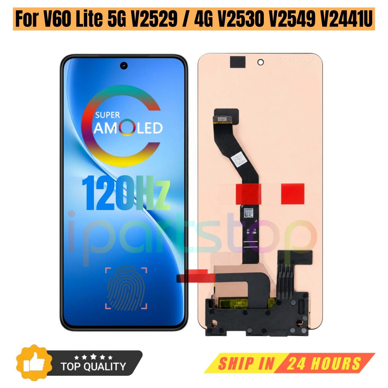iParts Replacement New Display for vivo V60 Lite 5G V2529 4G V2530 V2549 V2441U 120Hz AMOLED Touch Screen Assembly OEM Tested