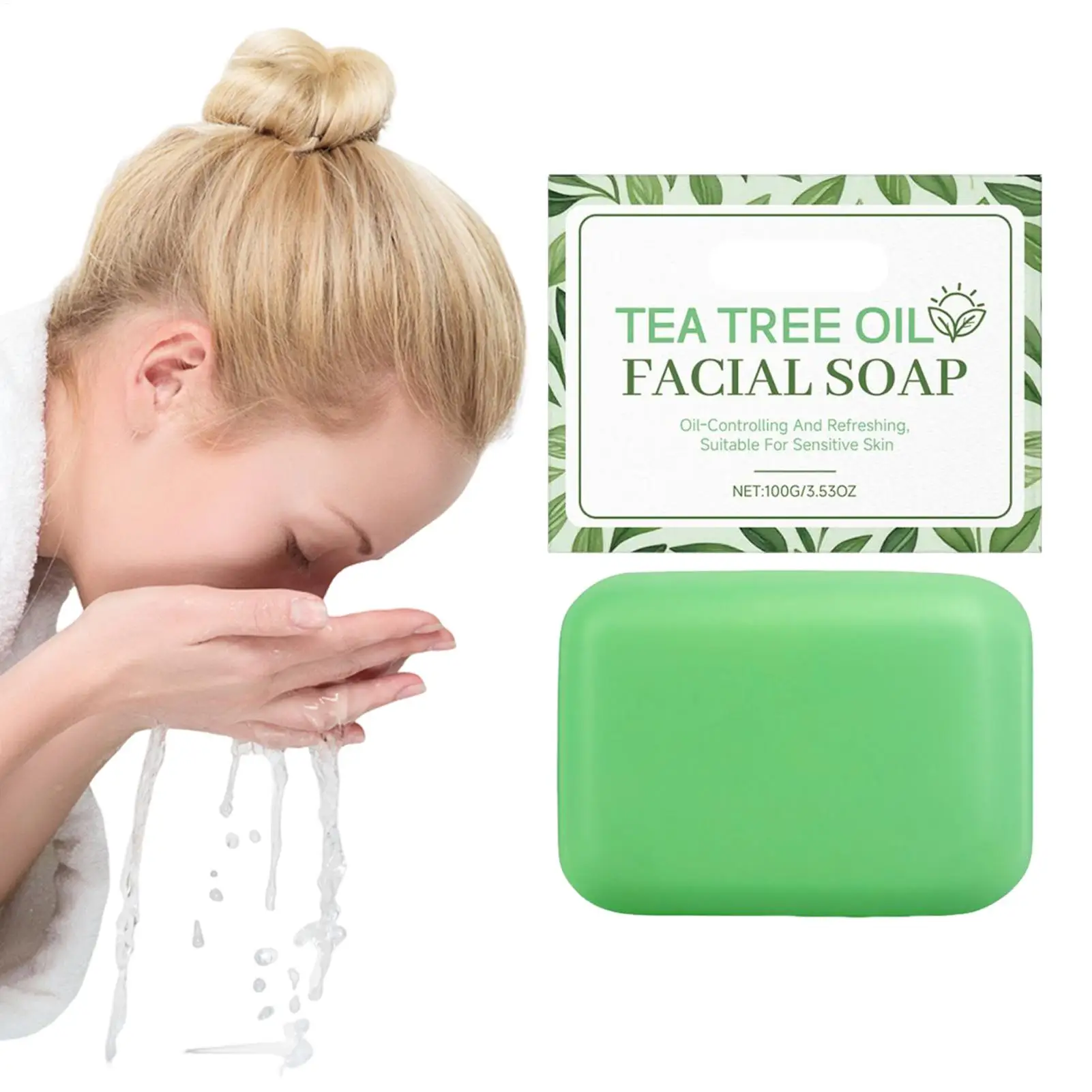 Bar Soap Natural Bath Handmade Facial Cleanser Soap Bar Tea Tree Oil Soap Moisturizing Exfoliate Relieve Cleansing Soap Facial