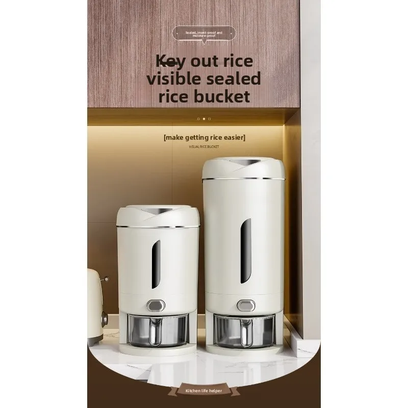Household Sealed Rice Bucket Insect Moisture Proof Kitchen Rice Storage Container