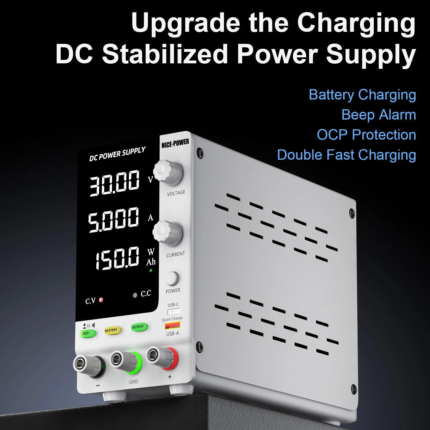 RUZIZAO Factory Wholesale 30V 5A Adjustable DC Mobile Power Supply 12V 24V Adjustable Voltage Regulator Battery Charger OCP