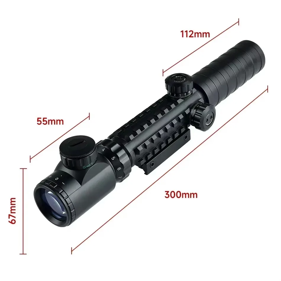 3-9X32EG نطاقات أحمر/أخضر لونين متقاطع Riflescope ريد دوت ليزر ومصباح يدوي في الهواء الطلق التكتيكية البصرية كومبو الصيد #4