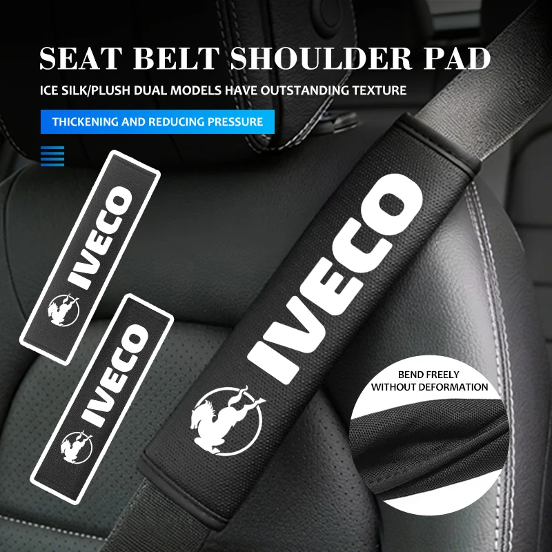 Almohadilla protectora suave para cinturón de seguridad con logotipo de coche, 1/2 unidades, para IVECO Eurocargo ‌   Chasis de Camioneta S-Way T-Way Daily 4x4 e-Daily