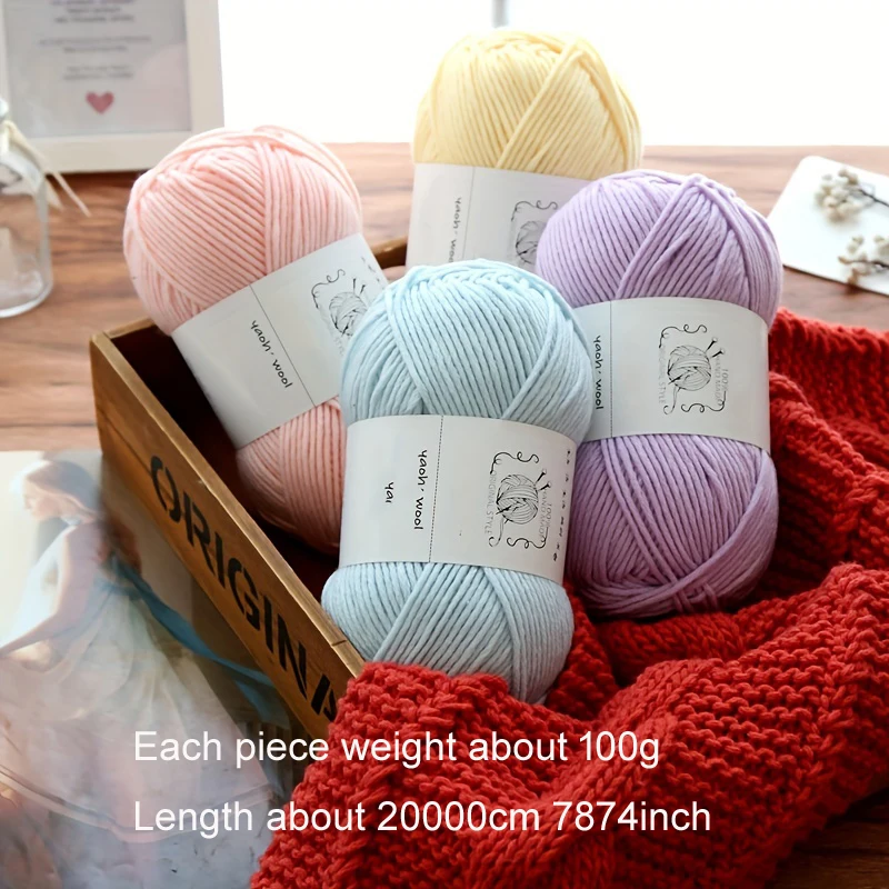 1Pc 100g Crocheting 100% Acrylic Yarn For hand knitting Crochet  yarn to knit DIY Line handmke threads 200M 7874inch