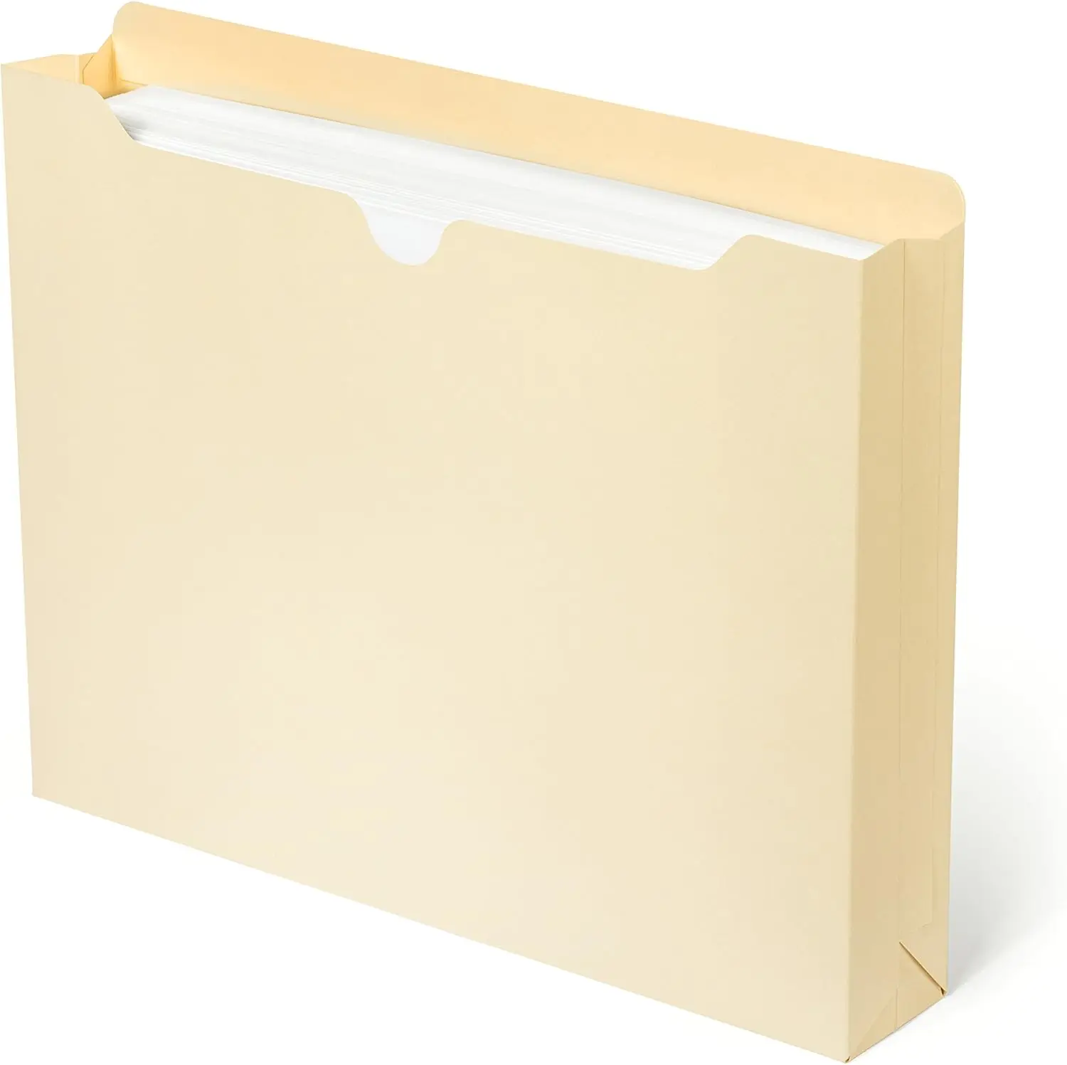 

Heavy Duty 2 Inch Manila File Jackets, Letter Size, 50 Pack with Reinforced Tabs and Expansion Pocket