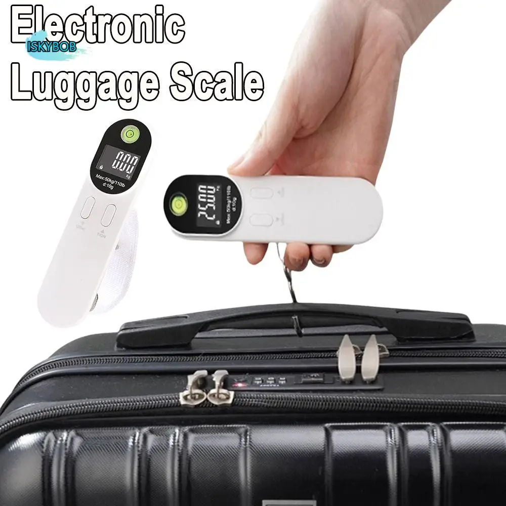 Portable Electronic Luggage Scale Dual Color Kg/Oz/Ib Travel Weighing Scale High Precision Bult in Level Meter
