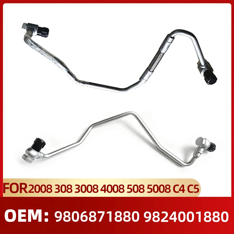 Turbocharger Oil Return Hose Pipe Turbo Oil Feed Line 9806871880 9824001880 for Peugeot 408 3008 5008 Citroen C4 C5 1.6T