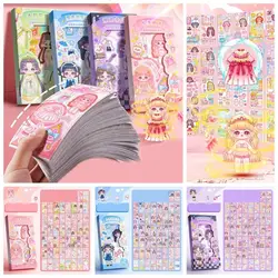 50 Sheets Cute Girl Dress-up Outfit Stickers for Personalized Journal Scrapbooking Decoration DIY Crafts