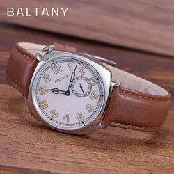 1921s Vintage Dress Watch Homage Baltany S4071 MOP Dial Heated Blue Cathedral Hands 5ATM Stainless Steel Retro Man Driver Watch