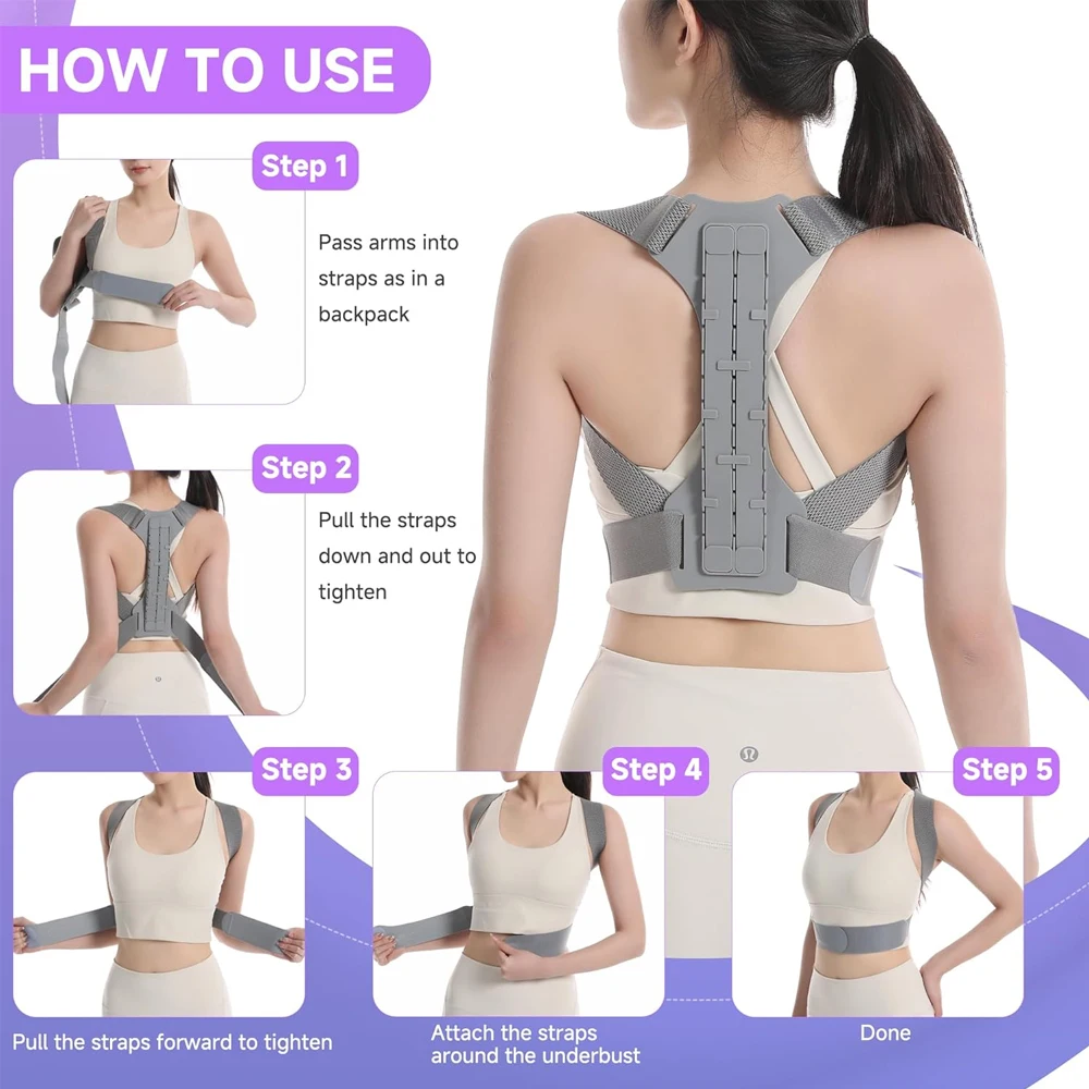 Back Posture Correction Belt Hunchback Corrector Adult Men and Women Sitting Posture Correction Belt Shoulder Straight Back