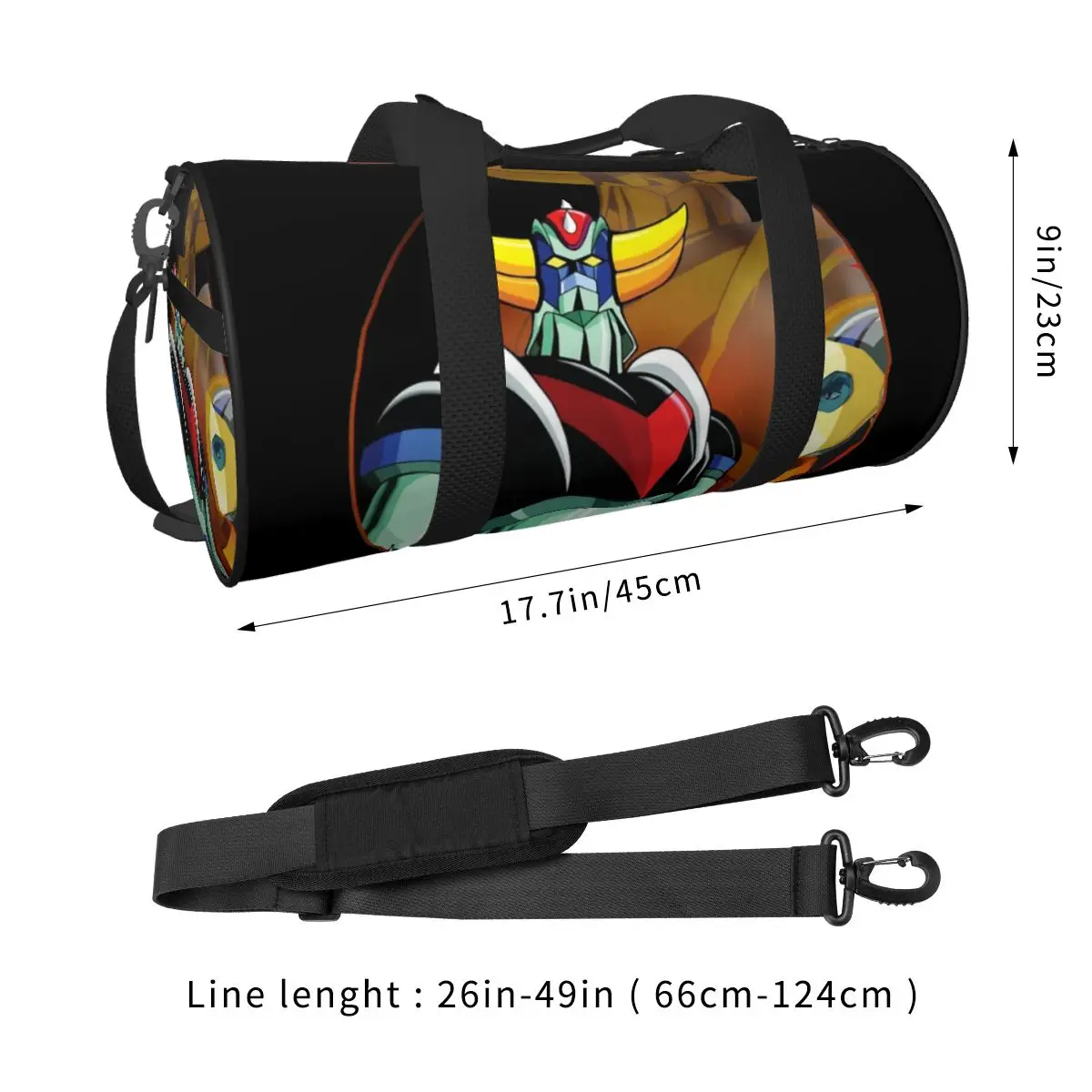 Goldoraks Gym Bag Anime Ufo Robot Grendizers Swimming Sports Bags Male Female Design with Shoes Cute Fitness Bag Oxford Handbags