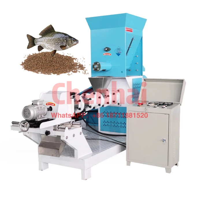 Extruder fish feed making machine fish food processing equipment extruder machine pet food used floating fish feed machine