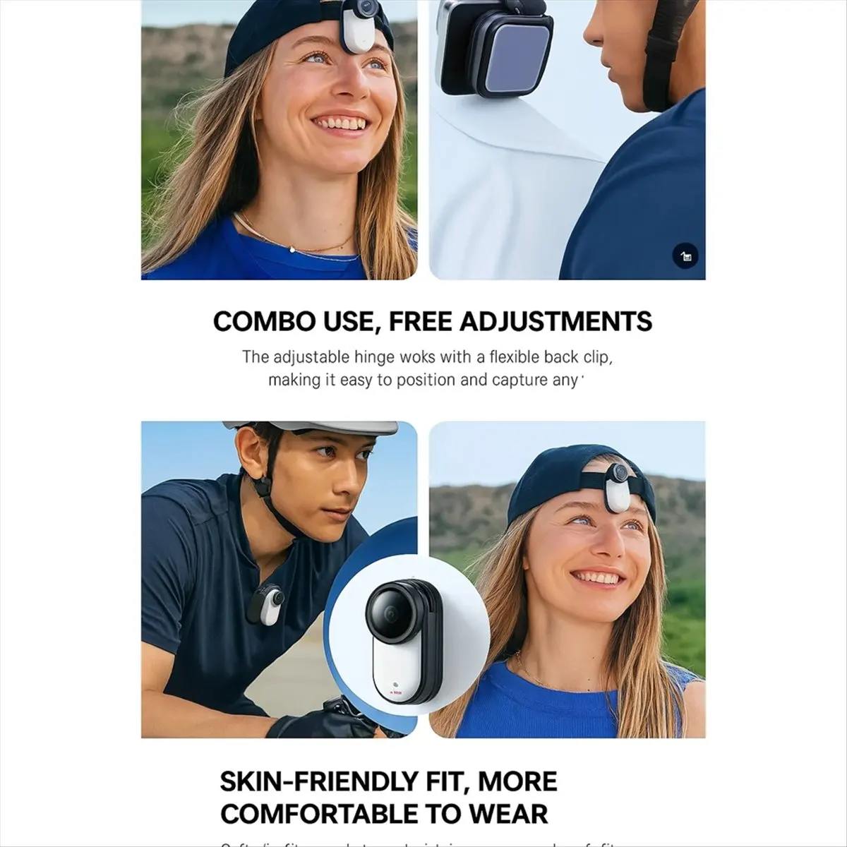 لـ GO 3 / GO 3S حامل محوري مغناطيسي 360 ° دوران كليب جبل حامل مرن #1