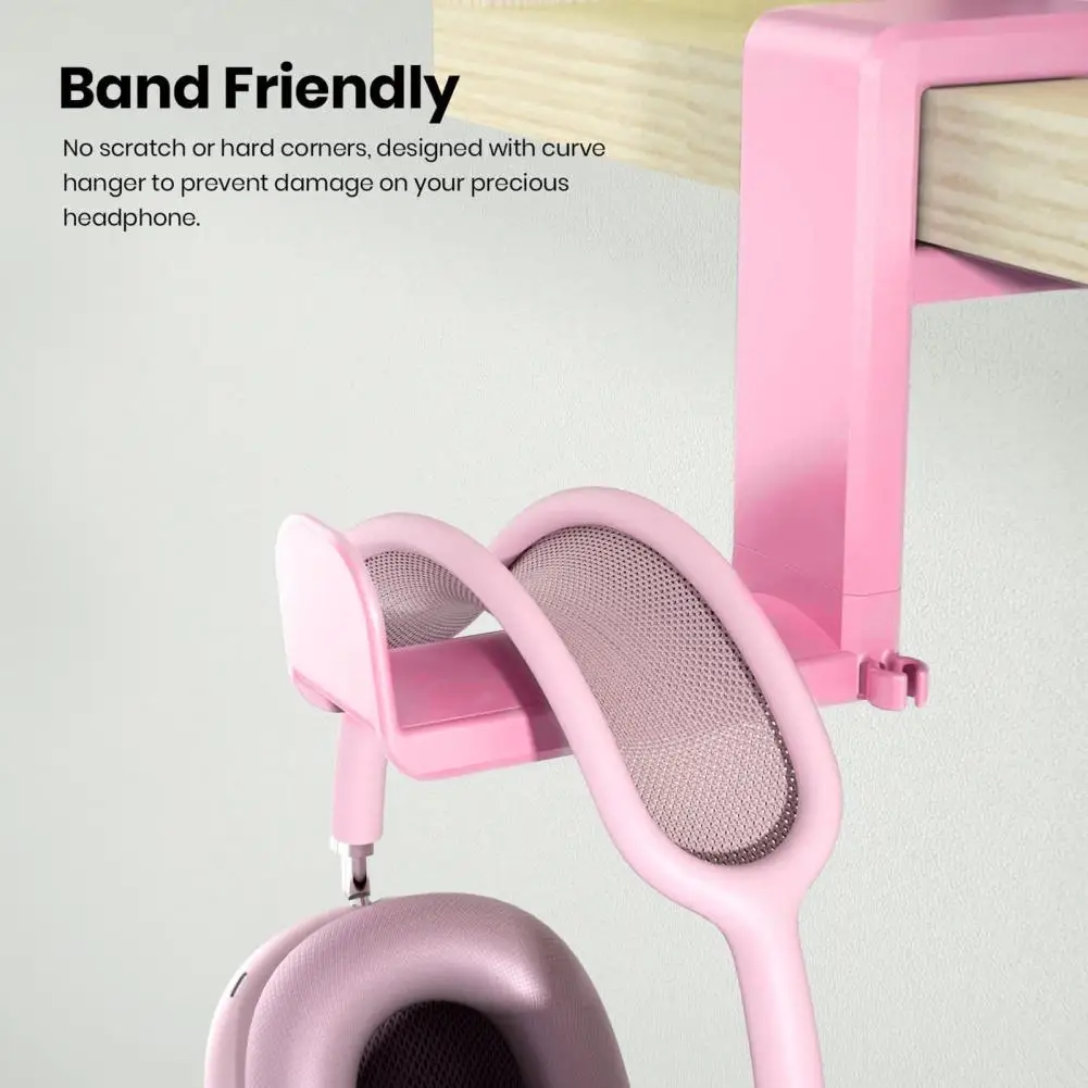 Headphone Stand with Soft Rubber Pads 360 Degree Rotatable Headphone Stand with Cable Organizer under Desk Clip for Headphones