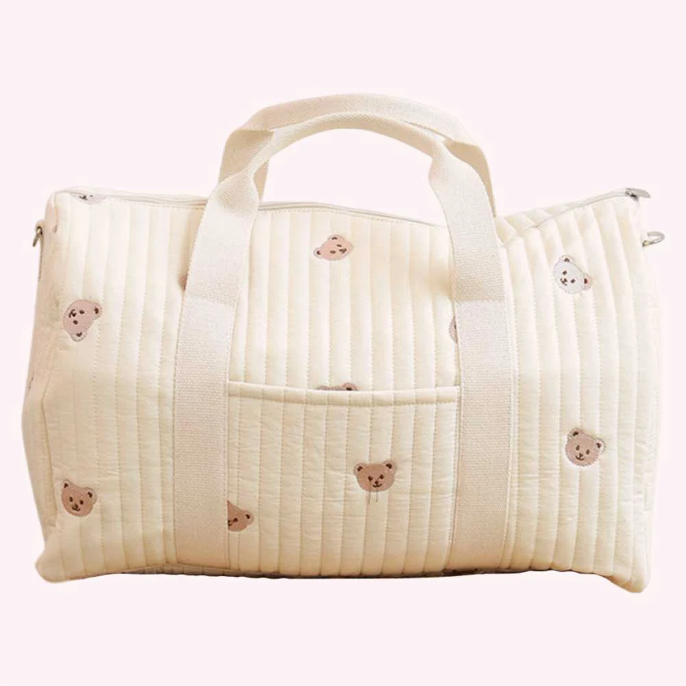 

Baby Diaper Bag Embroidered Shoulder Bag with Zipper Messenger Bag Mom Bag Storage Bag Luggage Tote Bag for Travel