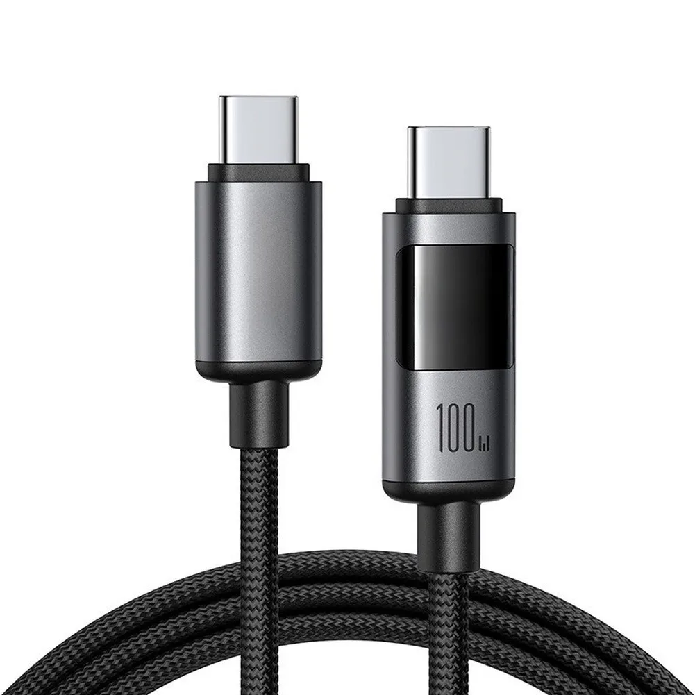 100W USB C Charging Cable With Digital Display For Real Time Voltage Current Readings 1.2m For Wide Compatibility