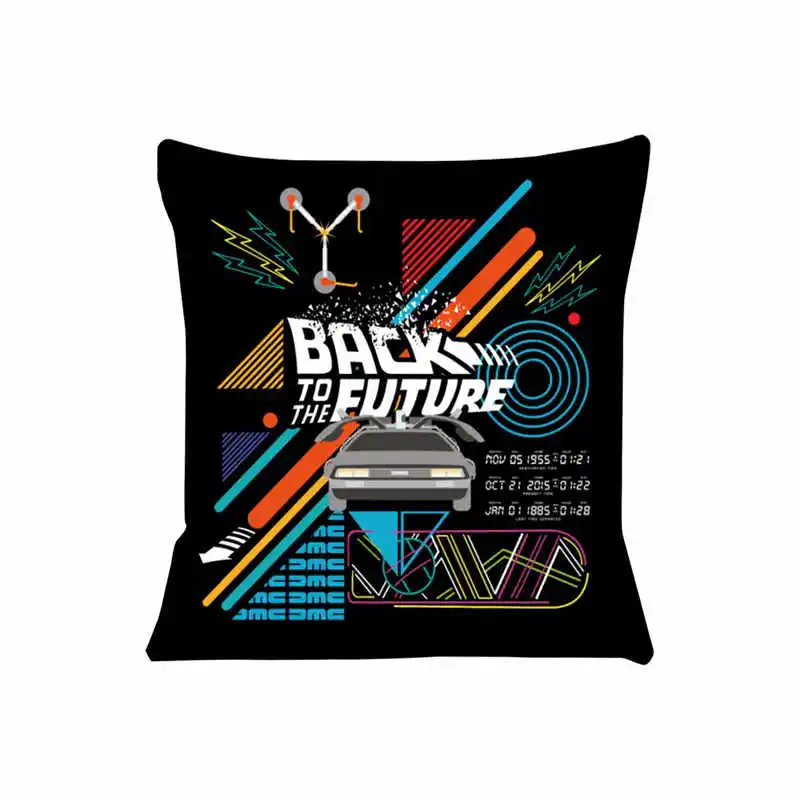 Back To The Future Cushion Cover for Sofa Pillow Case Cover Seat Car Throw Pillowcase 45X45cm For Home Decorative SJ-772