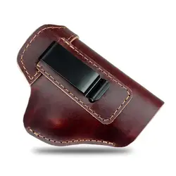 Leather IWB Concealed CarryHolster 17 19 26 43X Sig S&W M&P Pistols Clip Case TacticalHunting Holster PU Leather