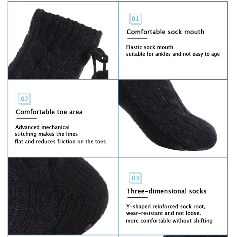 Womens Sock Comfy Floor Winter Sleeping Soft Female Plush Non Slip Grip Silicone Fur Ball Short Slippers Sock Designer Socks