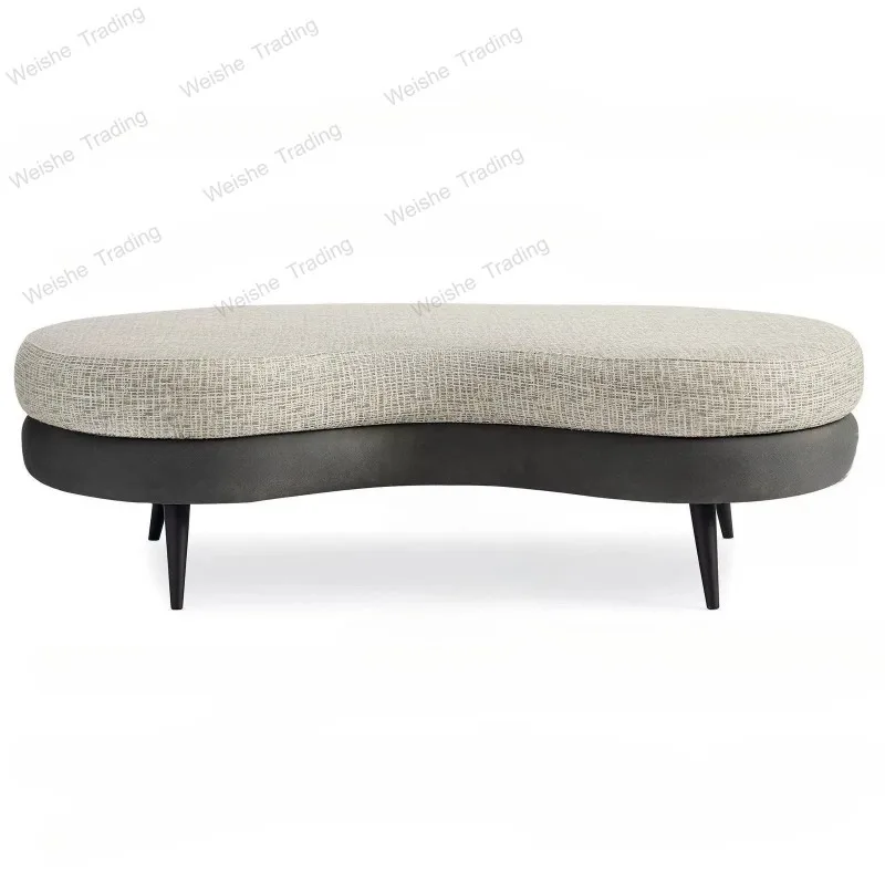 

American simple curved oval entrance entrance shoe change stool color matching bedroom cloakroom living room coffee table stool
