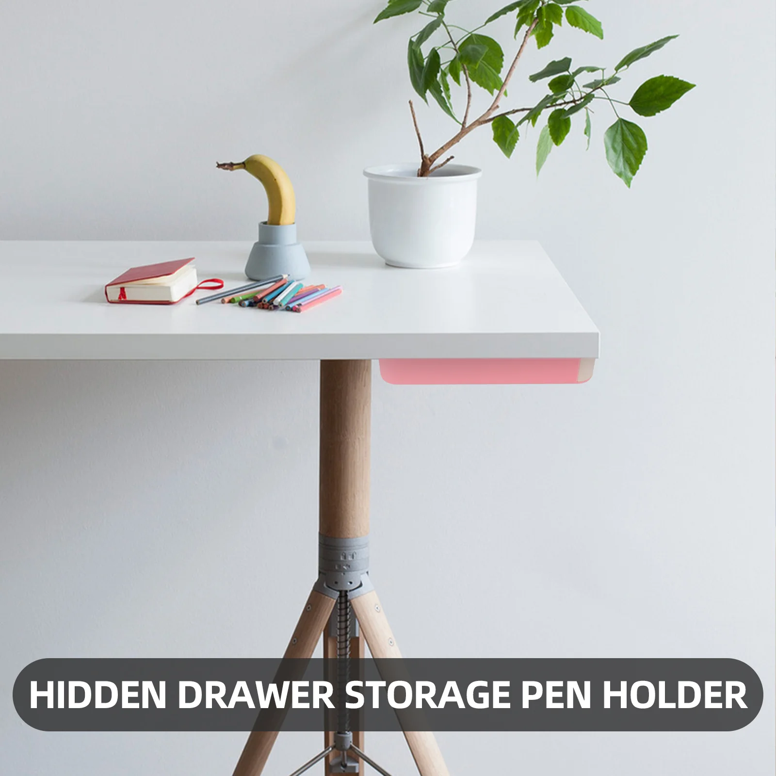 

Hidden Under Desk Drawer Organizer Storage Tray Large Capacity Multifunctional Pen Box Office Home School Stationery Holder