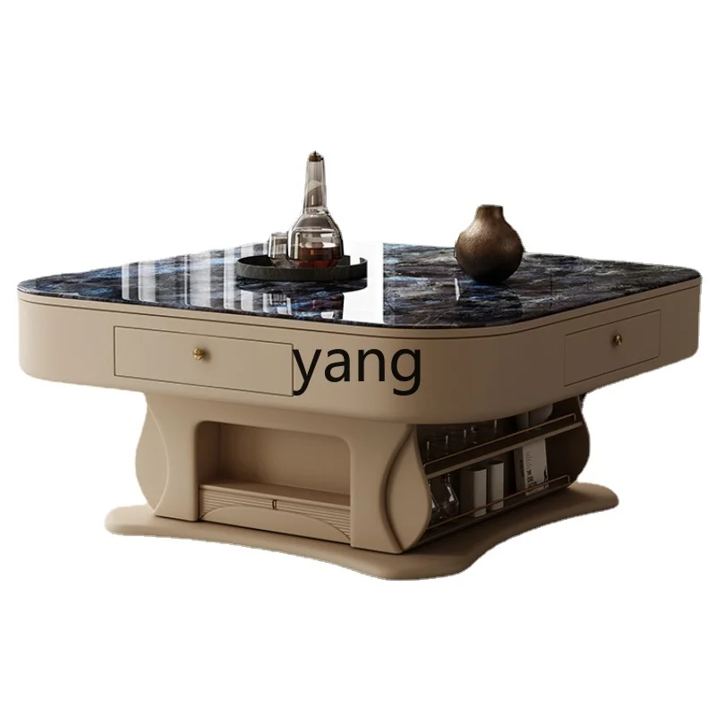 

Yjq Coffee Table Mahjong Table Machine Double-Use Lifting Stone Plate Household Small Apartment High-End Modern