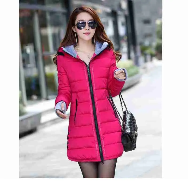 2023 new Han edition cultivate one\'s morality women autumn and winter fashion thickening cotton-padded Mid length cotton jacket