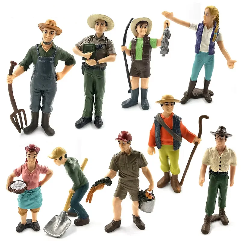 Farm Staff Worker Farmer Simulation People Model Bonsai Figurine Home Decor Miniature Fairy Garden Decoration Accessories Modern