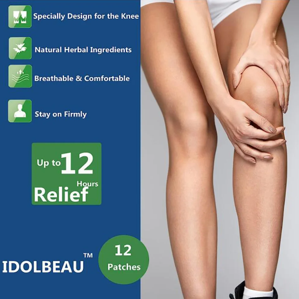 12-60pcs Knee joint Pain Plaster Chinese Wormwood Extract Sticker for Ache Arthritis Rheumatoid Relief Patch Self-Heating Herbal