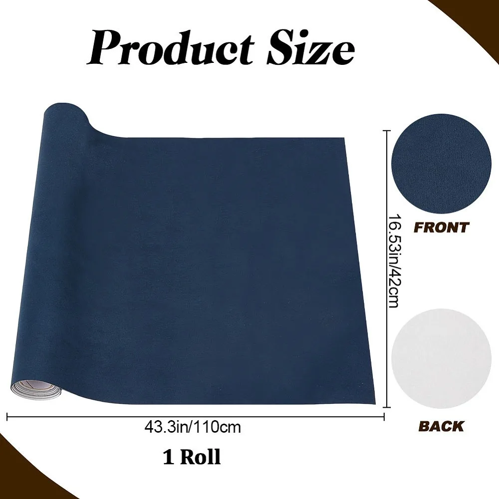 51x11.8inch Suede Book Cloth for Book Binding Fabric Surface Paper Backed Bookcover Books Navy Blue Scrapbooking Archival