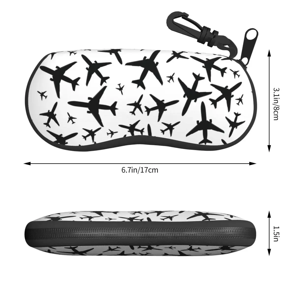 Custom Random Airplanes Pattern Shell Glasses Case Unisex Cool Aviation Fighter Pilot Eyeglasses Case Sunglasses Protector Box