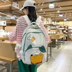 Japanese Ins Middle School Students Winnie The Pooh Schoolbag Kawaii Cartoon Large Capacity Female Cute Leisure Travel Backpack