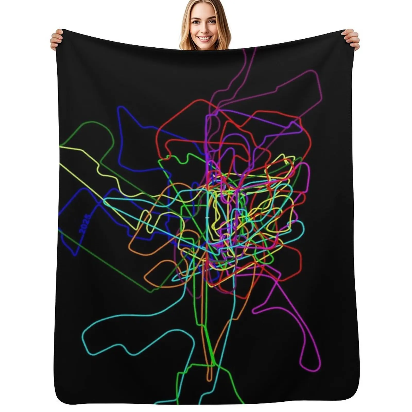 

F1 circuits 2025 - rainbow pattern Throw Blanket Warm Accent Blanket for Living Room Decoration