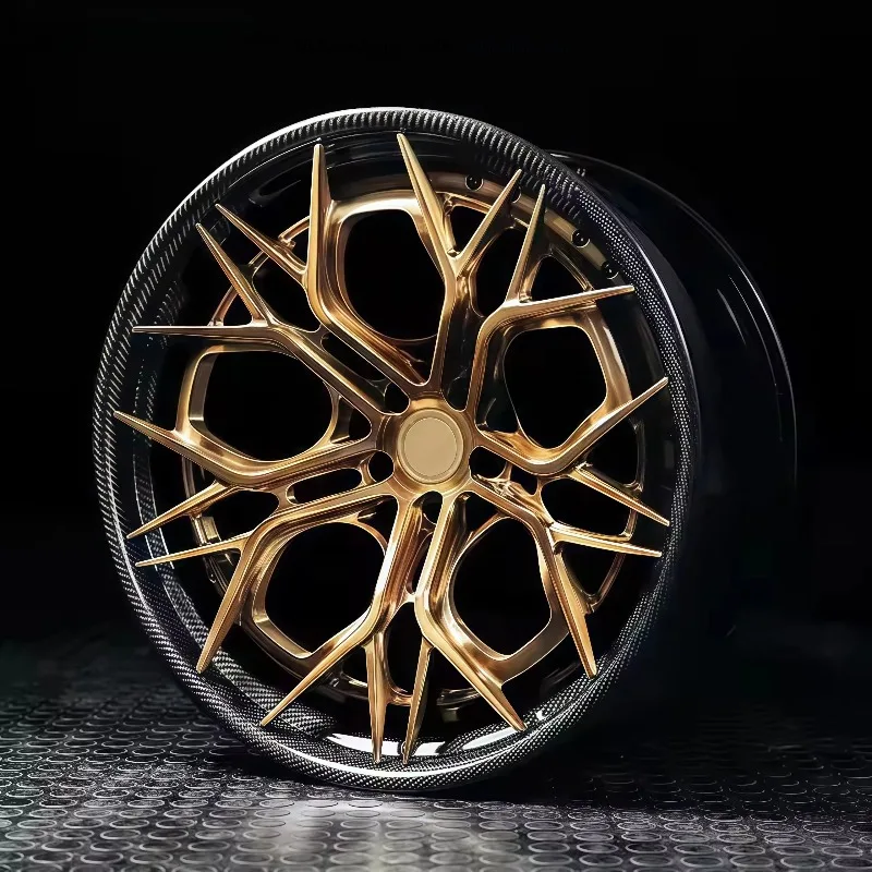 Forged Aluminium Alloy Carbon Fiber Wheels2-piece Custom 5x130 5x114.3 5x112 Alloy16-26 Inch Concave Deep Dish Luxury Car Wheels