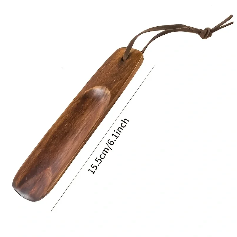 1pc portable solid wood shoehorn, durable and easy-to-use shoehorn tool, easy to carry when traveling and easy to wear shoes.