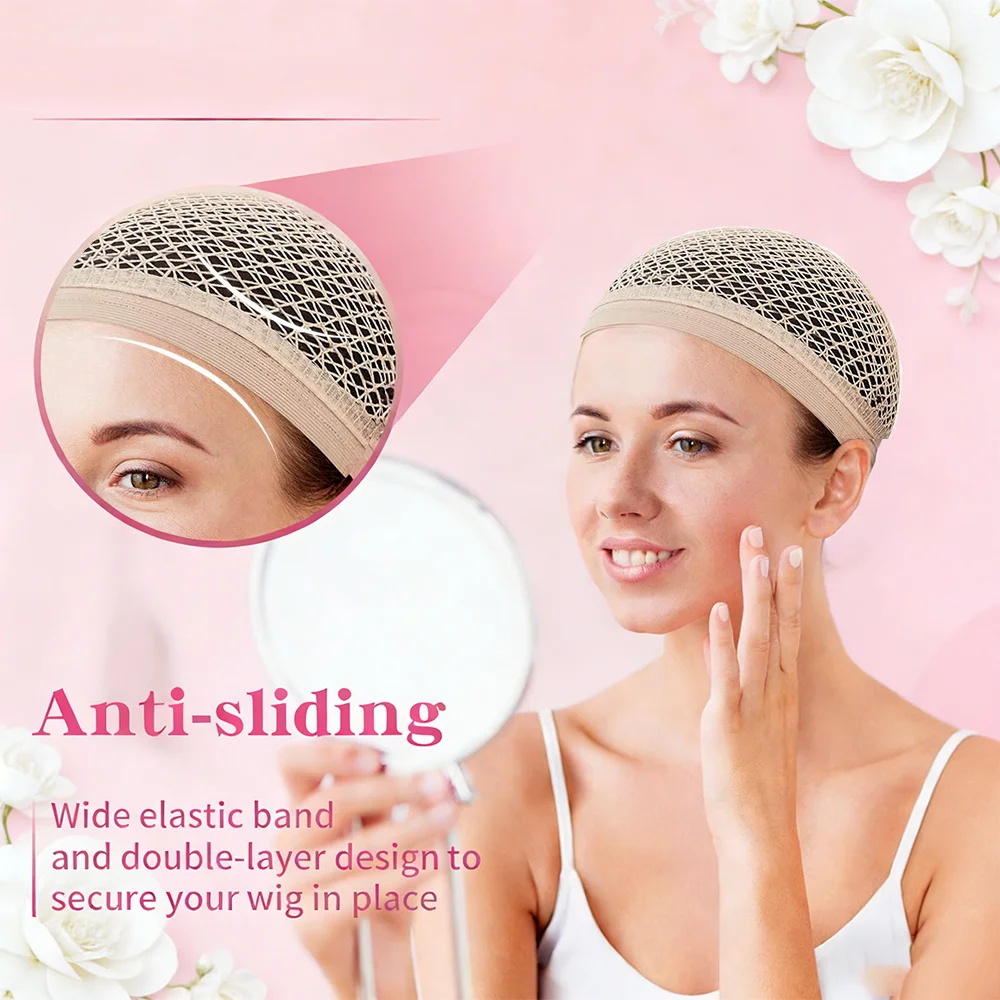 1/3/7PCS Light Color Wig Cap, Hair Net for Wigs, Large Mesh Wig Cap for Long Hair for Women,  Net Non Slip for Halloween Rave Pa image 5