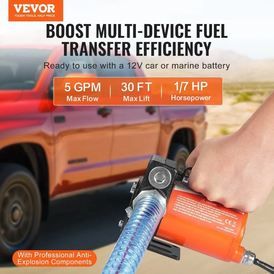 Bomba de transferência de combustível 12V 5,3 GPM 1 10 HP Bomba diesel com bico de combustível automático